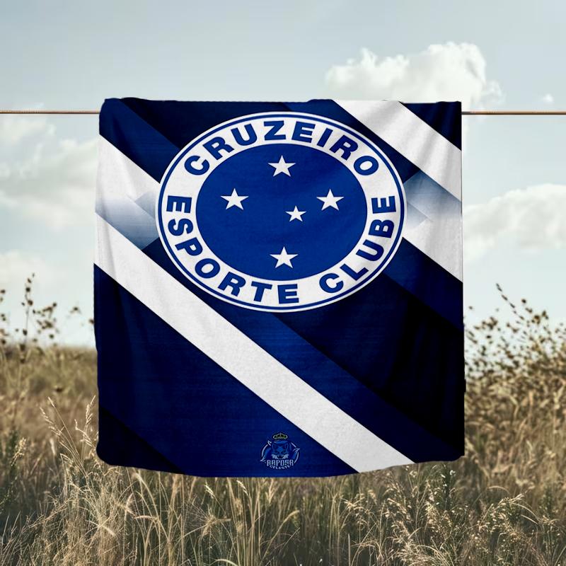 1PC Cruzeiro Esporte Clube Crest Printed Soft Flannel Blanket Throw for Adult Bedroom Living Room Sofa Camping Travel Fan gifts Christmas Gifts