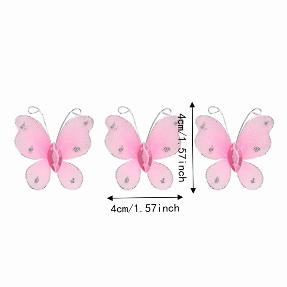 50pcs Purple & Pink DIY Craft Butterflies Small Size Artificial Gem Butterflies For Home Decor