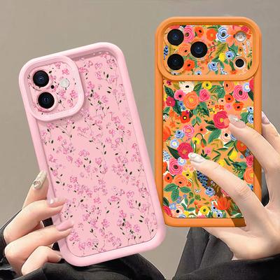 Vintage Floral Pattern Case For iPhone 17 Pro Max Shockproof Bumper Soft Cover For iPhone 16 15 14 13 Pro Max 16E 17E