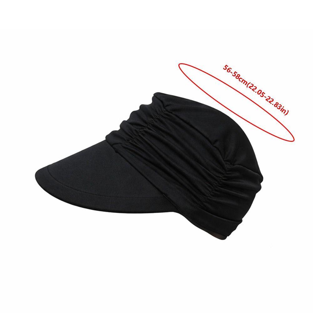 Wide Brim Women Sun Hat UV Protection Elastic Fit Cooling Visor Cap Breathable Pleated Design Summer Baseball Cap Swimming