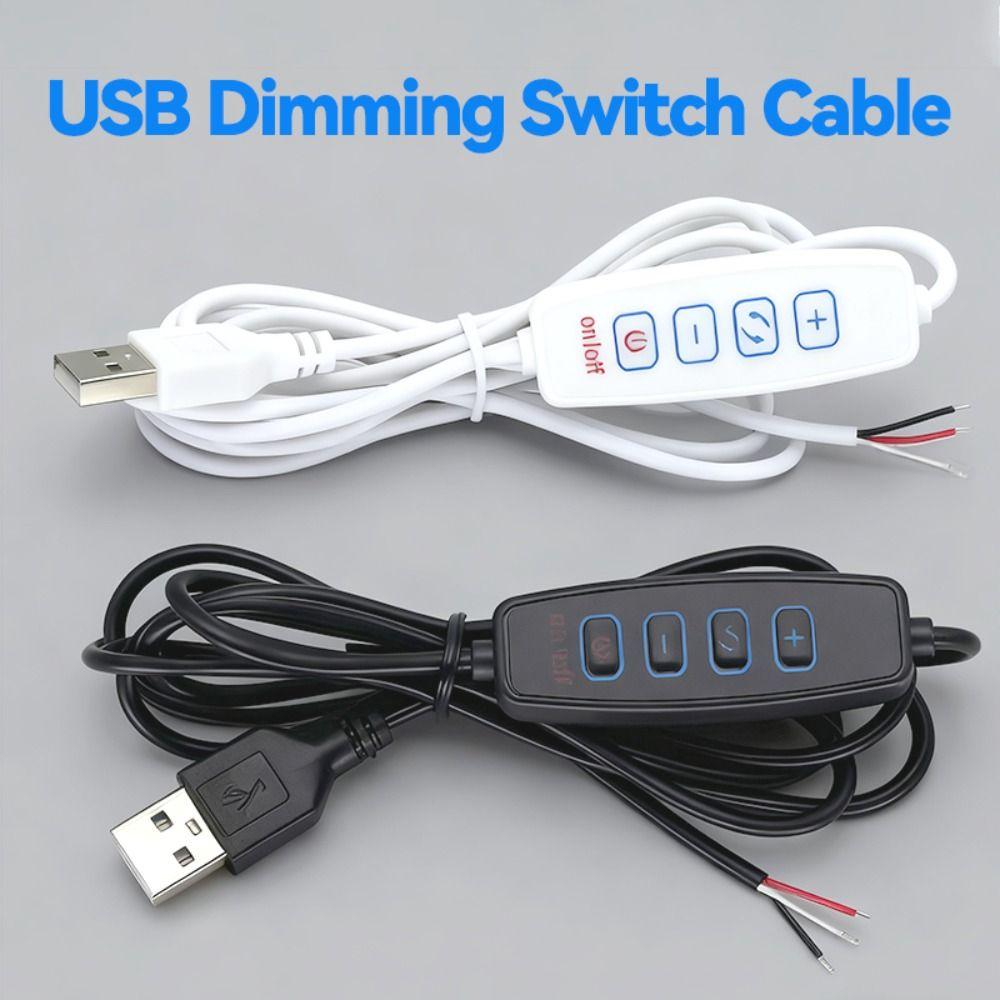 Brightness Adjustable LED Dimmer Cable Color Temperature Control ON OFF Switch USB LED Controller USB Powered Delay Off Function