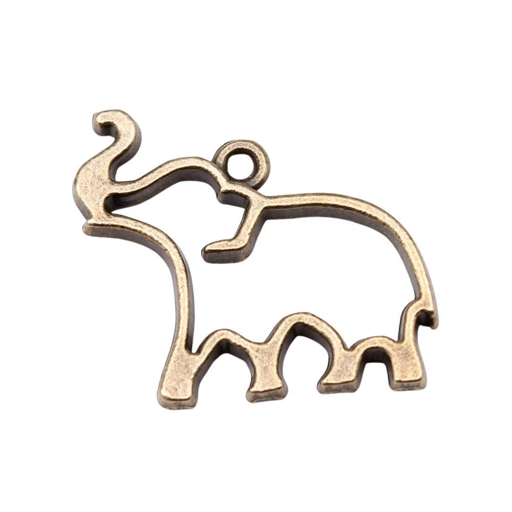 

Antique Style Elephant Charms Metal Animal Pendants For DIY Jewelry Keychain Bag Accessories A29-4pcs-19x25mm