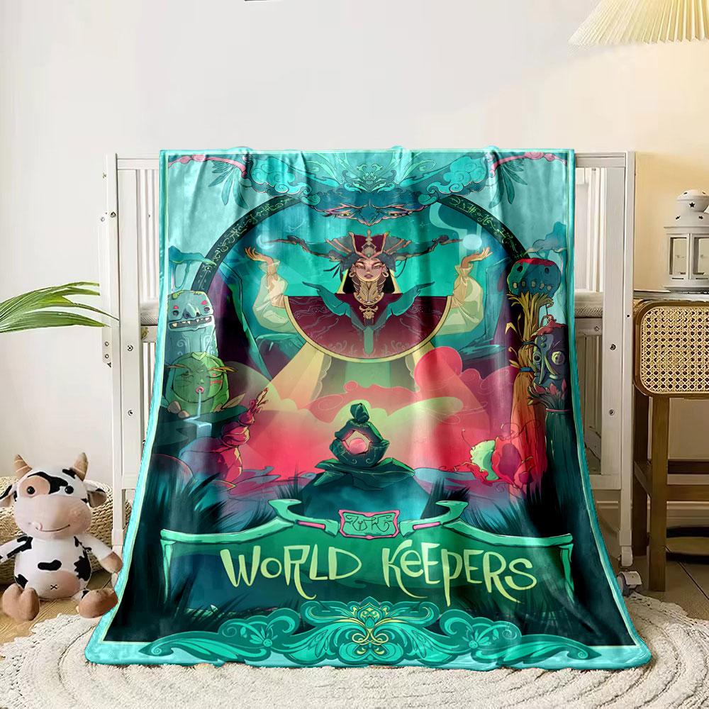 

Mystical fantasy scene with vibrant colors, ornate details, and creatures. for all seasons blanket lunch break throw gift 80cm x 120cm