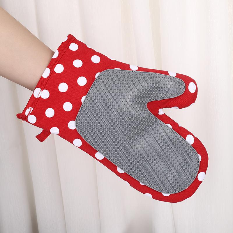 1Pari Oven Mitts Heat Resistant Non-Slip Silicone Grips Kitchen Mitts for Oven