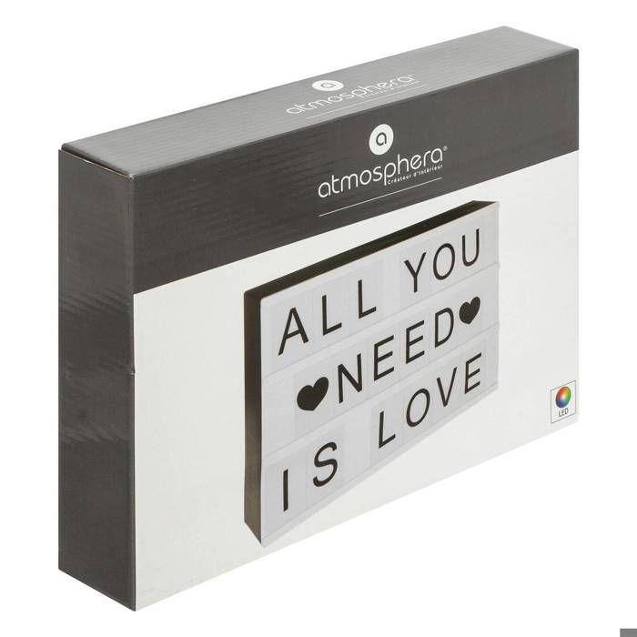 Boîte lumineuse à message Kira 30x22cm - Atmosphera createur d'interieur