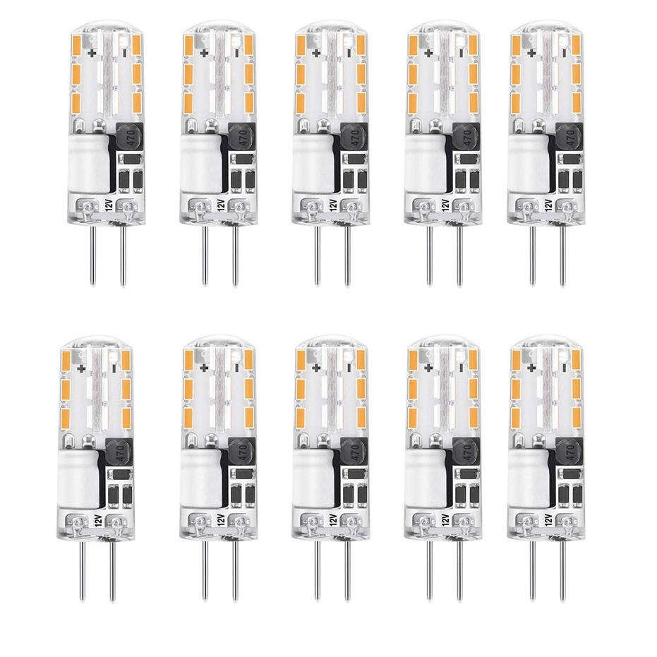 10 Adet G4 LED Ampul 12V SMD3014 Titreşimsiz 360° Silikon Işık Kristal Avize Halojen Değişimi İçin