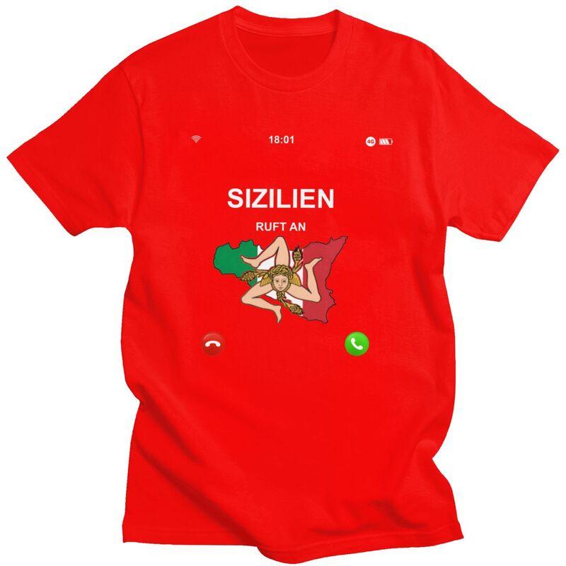 Trendy Sicily Is Calling T Shirt Men 100 Cotton Tshirt Leisure Tee Tops Streetwear Tshirts For Husband Boyfriend S