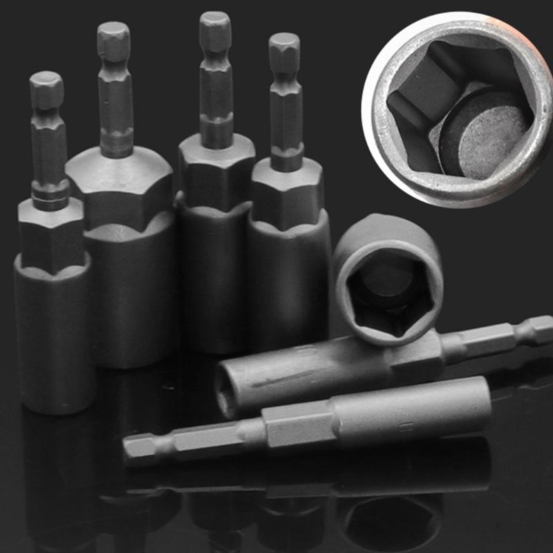 Impact Socket 1/4Inch Metric Deep Impact Wrench Hex Socket Head Converters For Wrench Adapter Socket Hand Tool 6-19mm