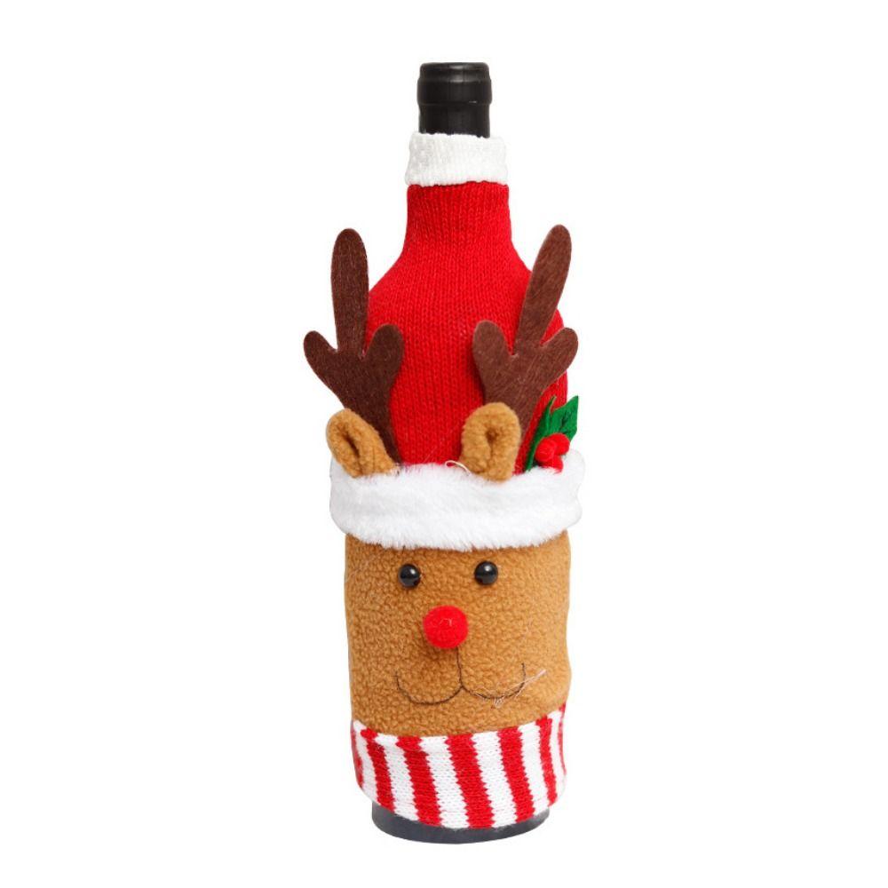 Santa Clause Wine Bottle Decorative Case Cloth Wine Bottle Accessories  Table
