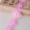 2 Yard Flower Pearl Lace Embroidered Knitted Six Petal Beaded Double-Layer Wedding Clothes Accessories DIY Handmade Wholesale