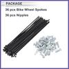 1Set 13G 130mm Length Bicycle Spokes Nipple 45 Steel Black Universal