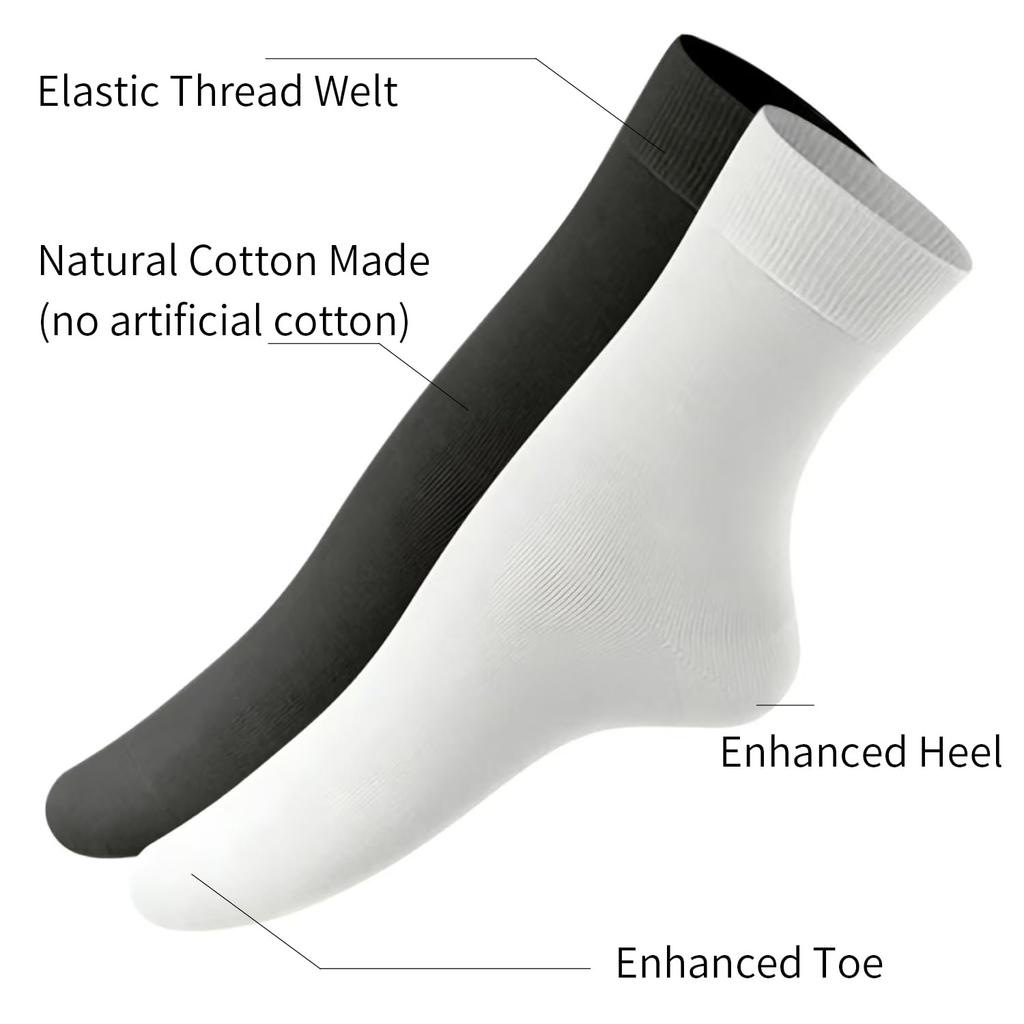 Set of 6 Size White [K-LORRA] Women's Socks, Shape-Keeping Type, Cotton, Pairs, Plain, Unisex, Breathable, Anti-Fatigue, S,