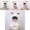 Winter Baby Deer Earmuff Hat With Plush Scarf For Girls And Boys