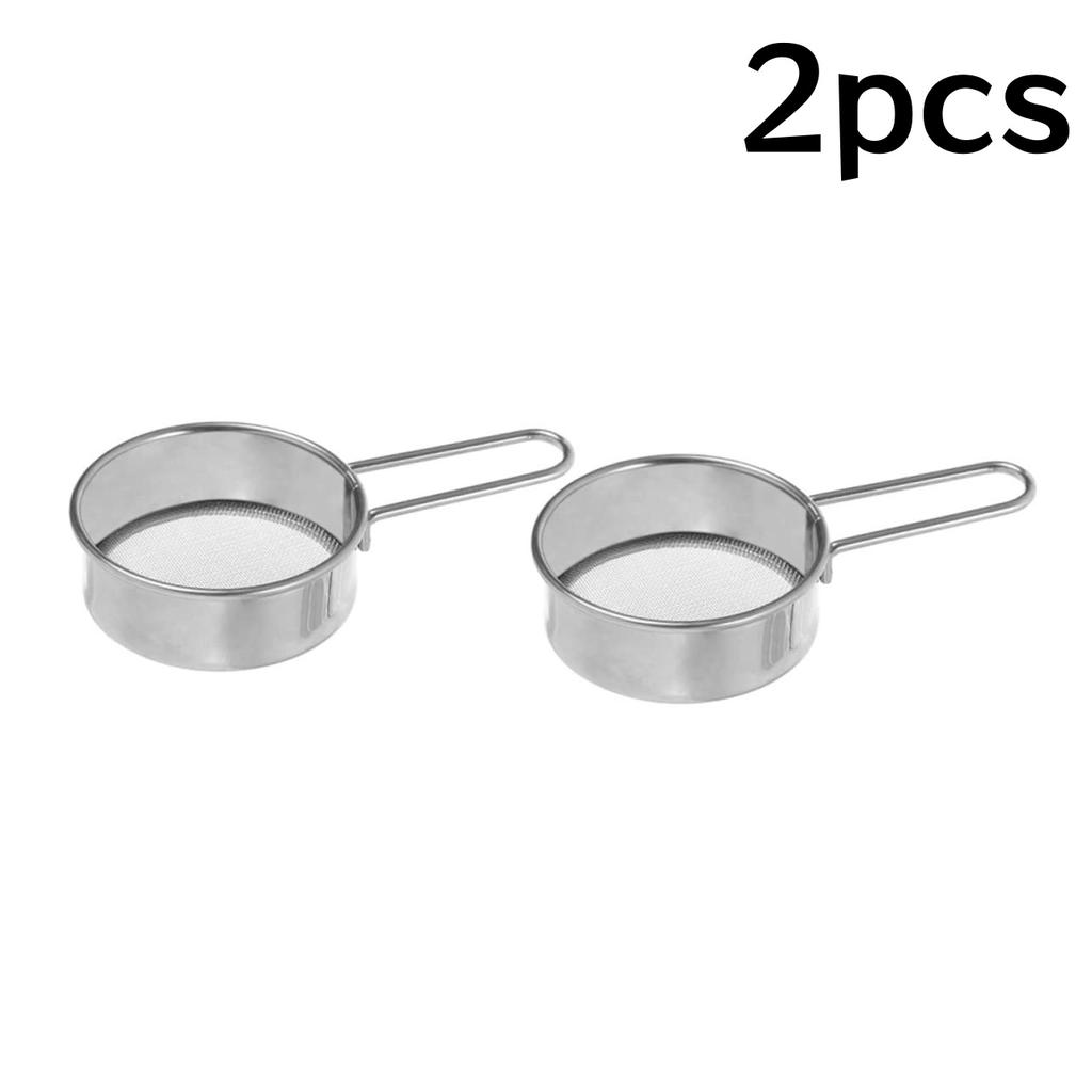 1/2Pcs Stainless Steel Flour Sieve Fine Mesh Sifter Handheld Baking Strainer for Sugar Cocoa Matcha Powder Colander Kitchen Tool
