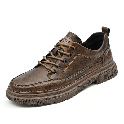 Fashion Thick Soled Wear-resistant Men's Oxford Shoes High-quality Workwear Shoes Genuine Leather Casual Shoes for Men's Free Delivery
