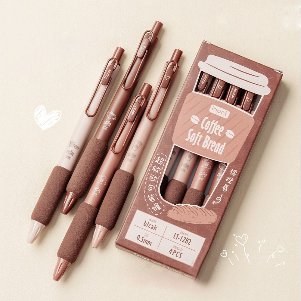 Office Supplies Coffee Color Soft Bread Gel Pen Set Ballpoint Pen Neutral Gel Pen Writing Pen