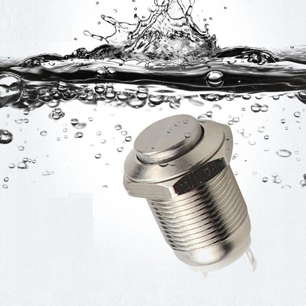 12mm Push Button Metal Momentary Switch For Button Control Soldering Terminal Type Stainless Steel Construction Dustproof Design