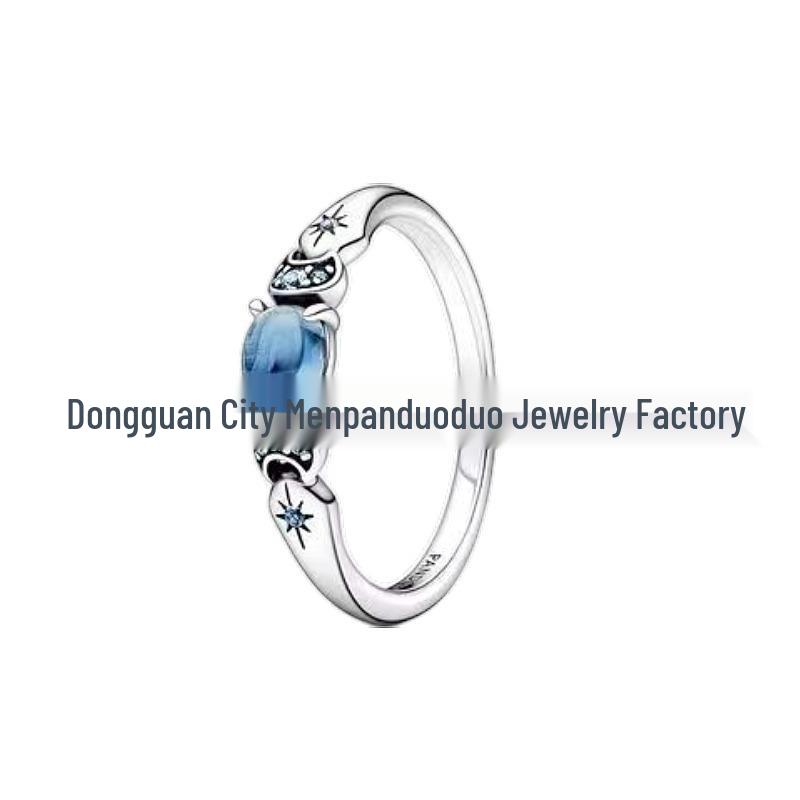 

Panjia S925 Christmas Blue Star Ring - Simple Fashion DIY Jewelry Accessories 58