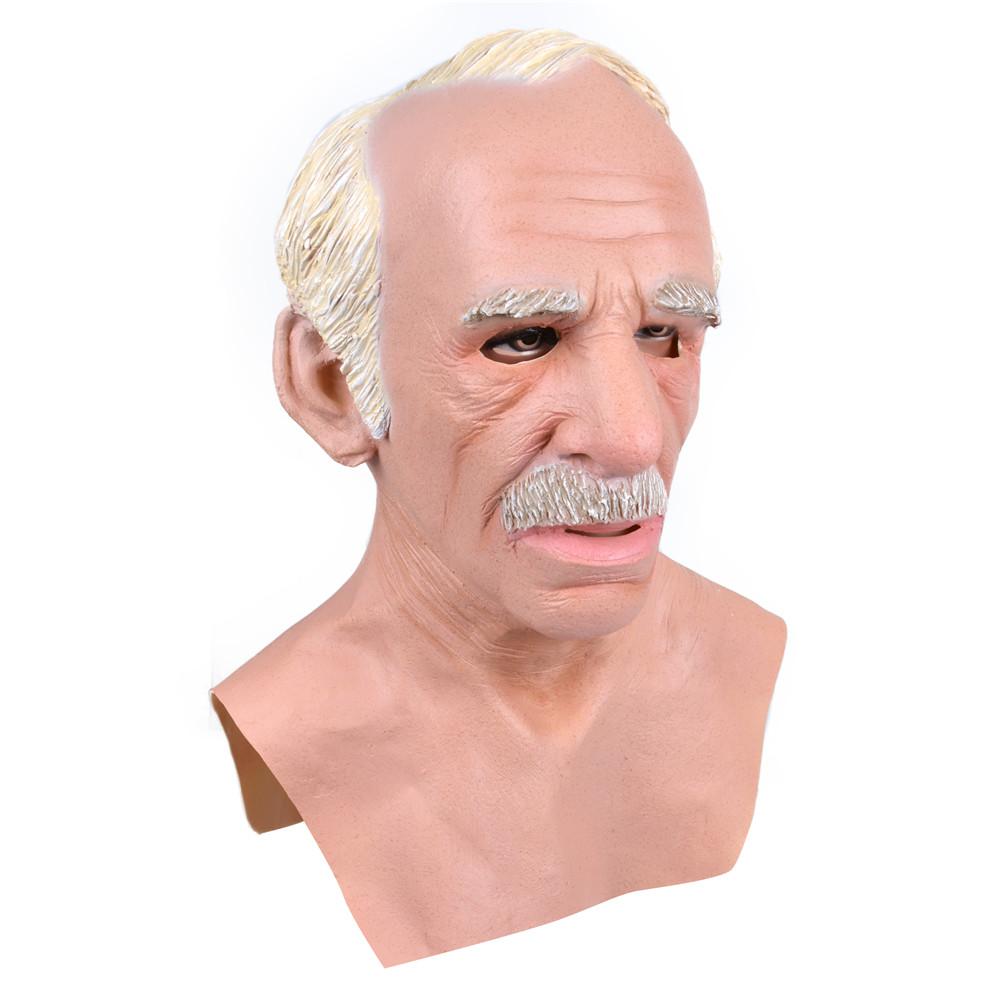 Halloween Face Dress up Funny and Scary Latex Wig Bald Mask Adult Horror Head Mask Halloween Dance Props Mask Terrible