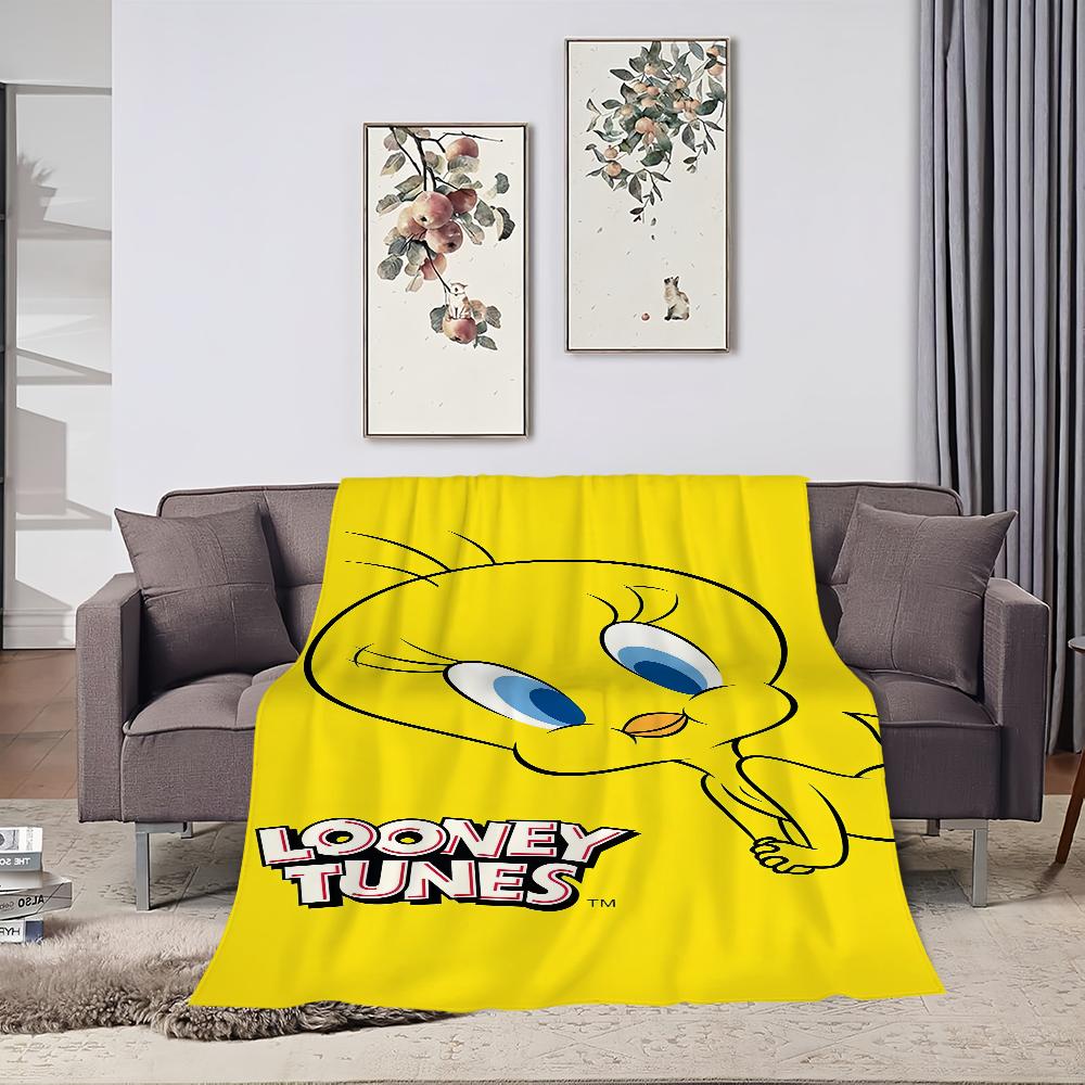 Cartoon Bird Cute T-Tweety Blanket Plush Nap Sofa rug for Living Room Warm Office Bedroom Birthday Home Travel Kid Gifts