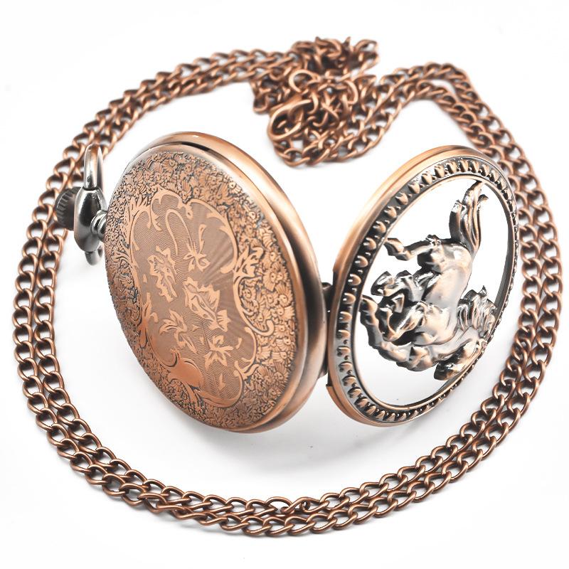Classic Western Riding Cowboy Horse Quartz Pocket Watch Retro Men's Women's Necklace Pendant Gift