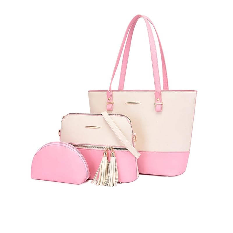 

[QuesLete.] bag ladies tote bag shoulder bag pouch 3 piece set Not easy to get dirty A4 large capacity commute Commuting to school PU leather all