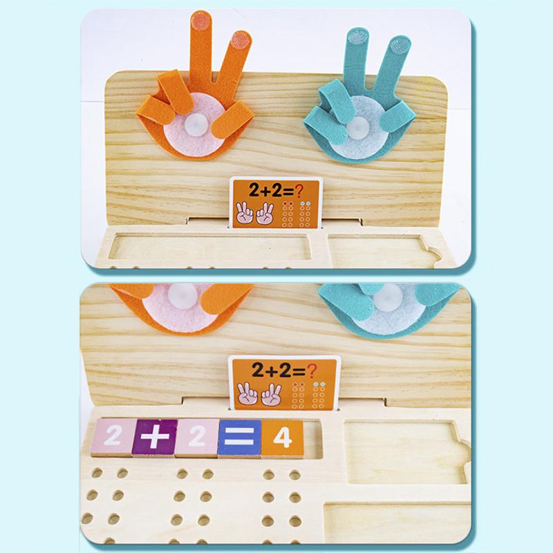 Kids Montessori Wooden Finger Numbers Counting Stick Palm Math Toy Children Counting Educational Toys Toddlers Intelligence Game