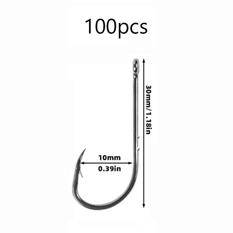 100Pcs Double Back Barbed Fishhook There Are Barbs And Crooked Mouth Hooks Sea Fishing Hook