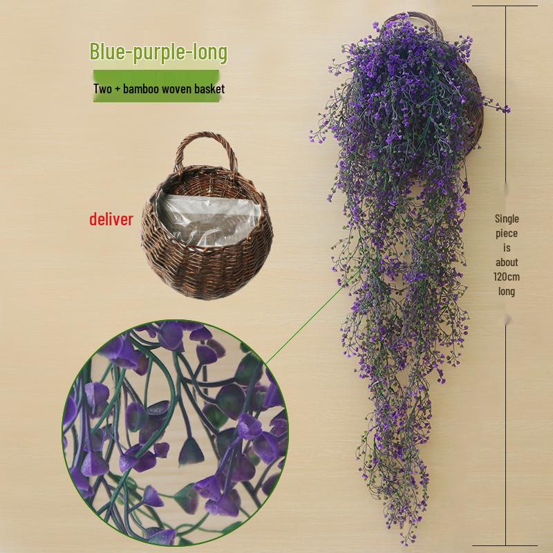 Golden Bell Willow Artificial Trailing Flower Vine for Indoor Wall Decoration