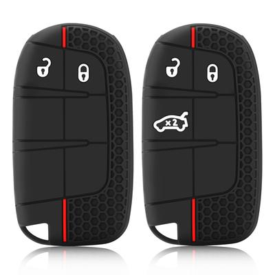 Silikonowe etui na kluczyk samochodowy dla jeepa Grand Cherokee Wrangler Renegade Compass dla Chryslera 300c dla kluczyka Fiat Wyatt