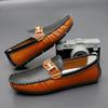 Modische Bequeme Leder Herren Freizeitschuhe Stilvolle Weiche Herren Slipper Elegante Mokassins Atmungsaktive Slip-on Herren Bootsschuhe Neue Kleider Ballerinas