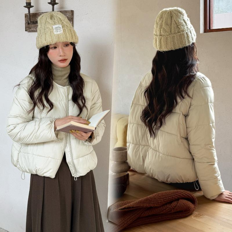 Padded Clothes Short Padded Clothes Women's Autumn and Winter Round Neck Loose Fashion Warm Padded Jacket