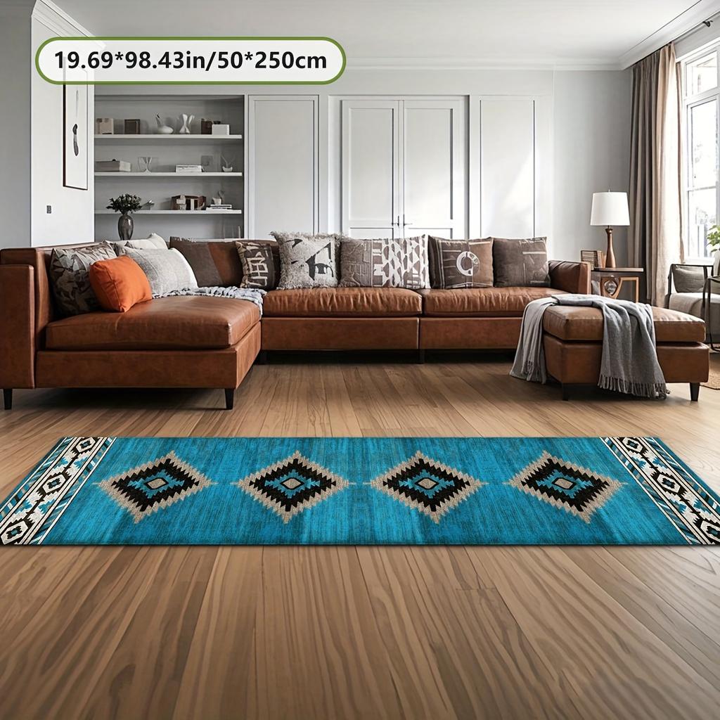 Ethnischer Laufteppich, Sofamatte für das Wohnzimmer, Küche, Schlafzimmer, Nachttisch, Langer Streifen-Teppich, Heimdekoration