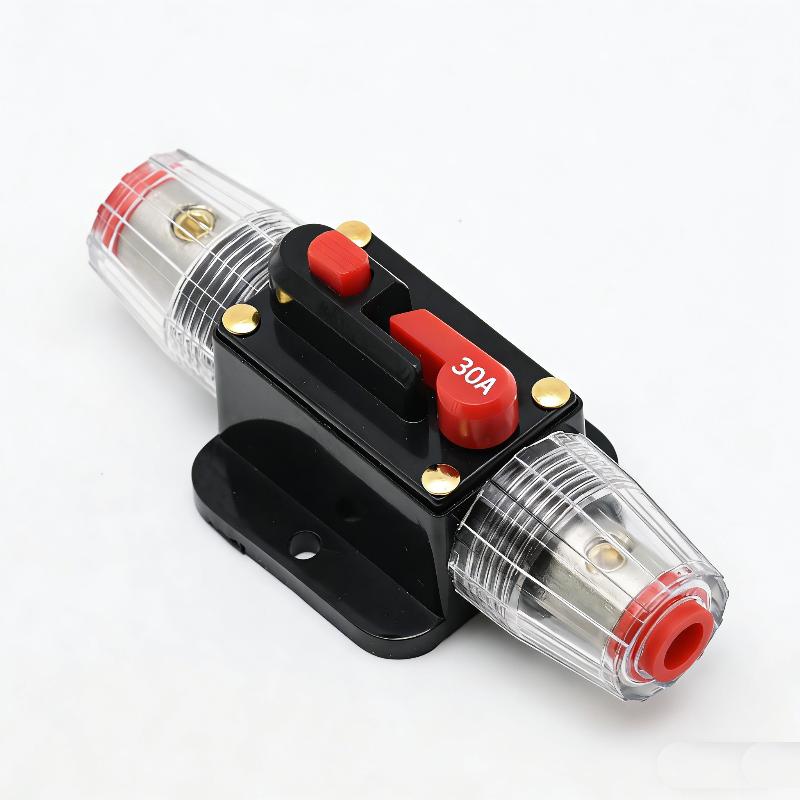 Automotive Marine Manual Reset Circuit Breaker 20-150A Waterproof Inline Fuse Holder for DC12V 24V Power Protection