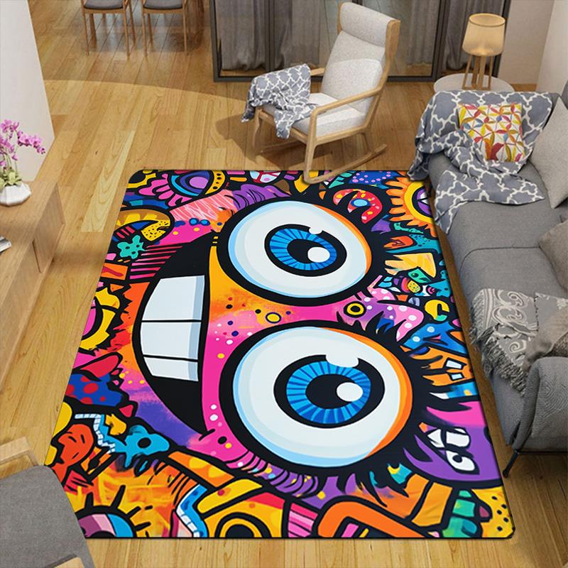 Colorful Graffiti Art Rug Floor Mat for Living Room or Bedroom Soft and Comfortable Carpet a Gift for Birthday and Holiday.MFF0918164