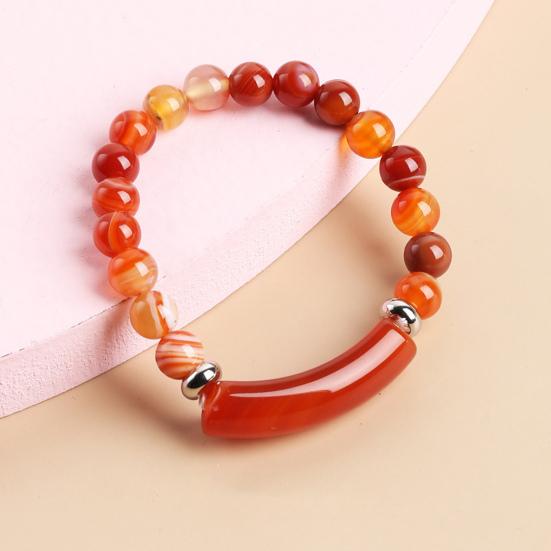 Women Bracelet 8mm Round Beads Natural Stones Elegant Pink Faux Crystal Bridge Ladies Bracelet Fashion Jewelry