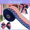 Stylish Independence Day Ribbon With Five Star Stripes American Flag Bow
