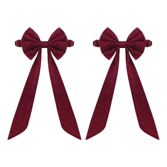 

Yousheng Christmas Burgundy Velvet Chair Sashes 11.8 x 29.5 Chair Bow Tie Back for Christmas Banquet Home Wedding Event Party Decoration 2pcs