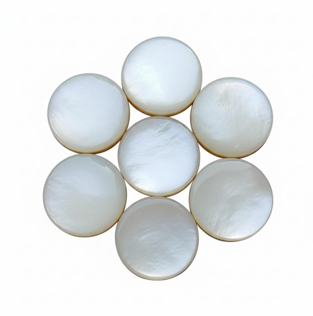 Mother of Pearl Cabochons, White Shell Round Gemstones for Jewelry Making