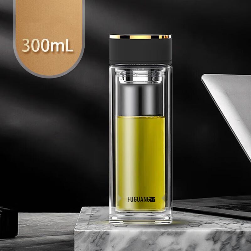 FUGUANG Creative Double-Wall High Borosilicate Glass Water Bottle