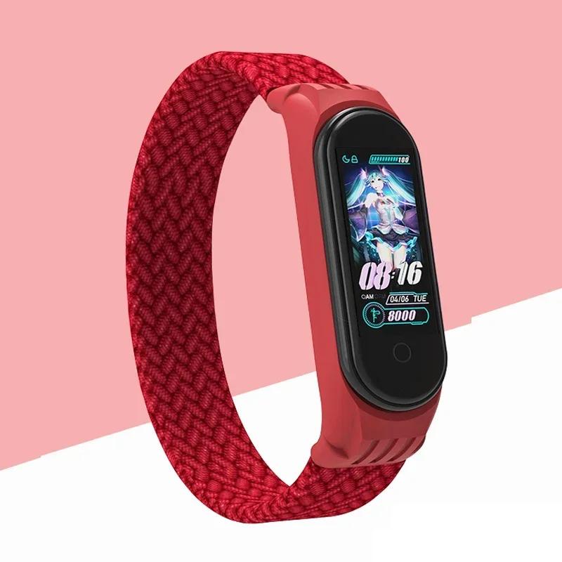 Armband für Xiaomi Mi Band 6 7 Armband Nylon Geflochtenes Solo Loop Pulseira Armband Miband5 Armband Gürtel Correa Mi Band 5 4 3 6 7