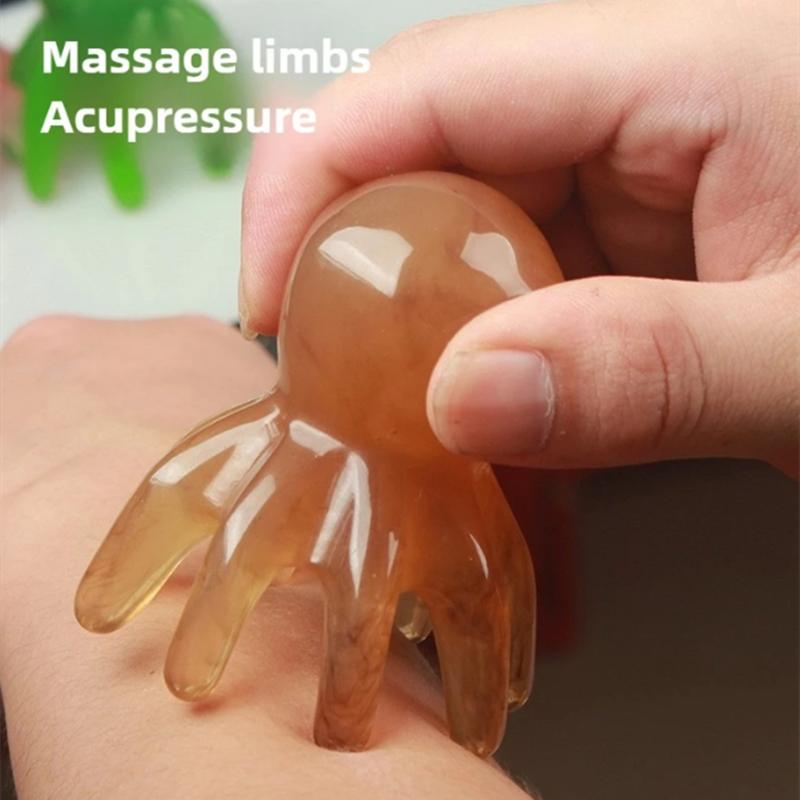 Resin Octopus Scalp Massage Comb – Meridian Stimulating Gua Sha Brush for Relaxation, Stress & Fatigue Relief