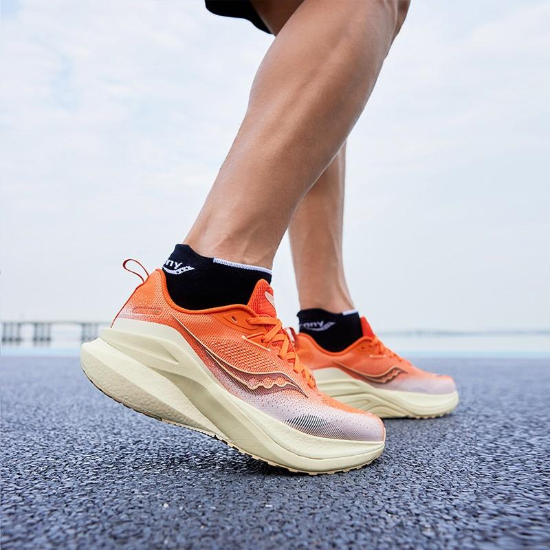 Saucony Wear-Resistant Low-Top Running Shoes Unisex Orange Beige - S28225-6