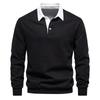 New Autumn Long Sleeve Polo Collar Sweatshirt, Plus Size European Trendy Casual Versatile High Quality Men's Hoodie