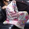 1pc Hello Kitty Angel Wings Rainbow Cloud Star Design Home Flannel Blanket - Seasonal Universal Comfortable Washable Gift for All Ages, Perf