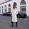 2024 Bestseller Women's Winter Simple Solid Long Sleeve Mid-Length Wool Coat