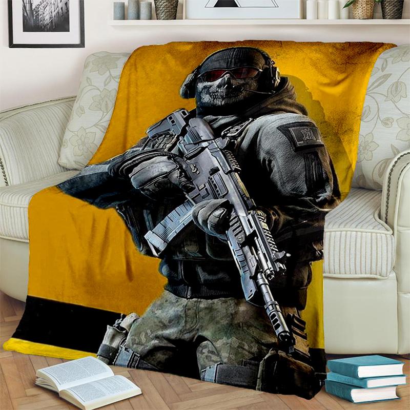 3D Call of Duty,COD Game, Gamer HD Blanket,Soft Throw Blanket for Home Bedroom Bed Sofa Picnic Travel Office Cover Blanket Kids
