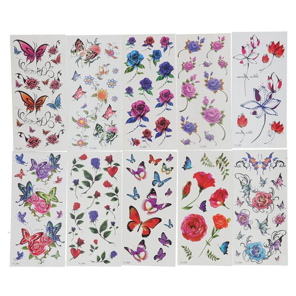 20pcs Temporary Tattoos Waterproof Flower Pattern Fake Tattoo Stickers Set for Women