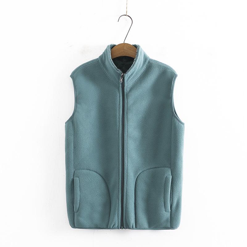 Women's Reversible Fleece Vest - Fashionable, Warm, Sleeveless Jacket for Autumn/Winter