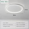 bedroom ceiling light Nordic circular LED ceiling light 30/50/80CM living room study ultra-thin black white gold room decoration
